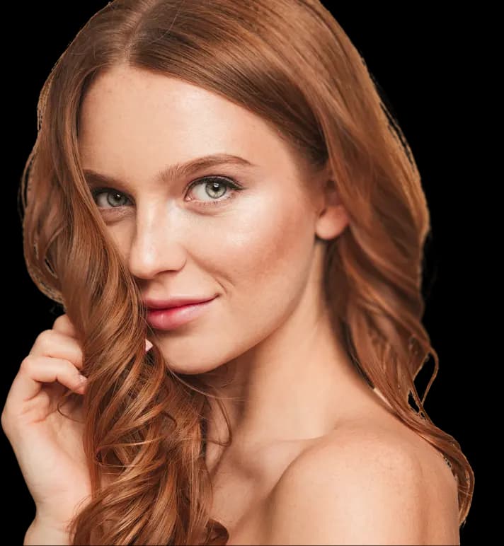 A girl with long red hair